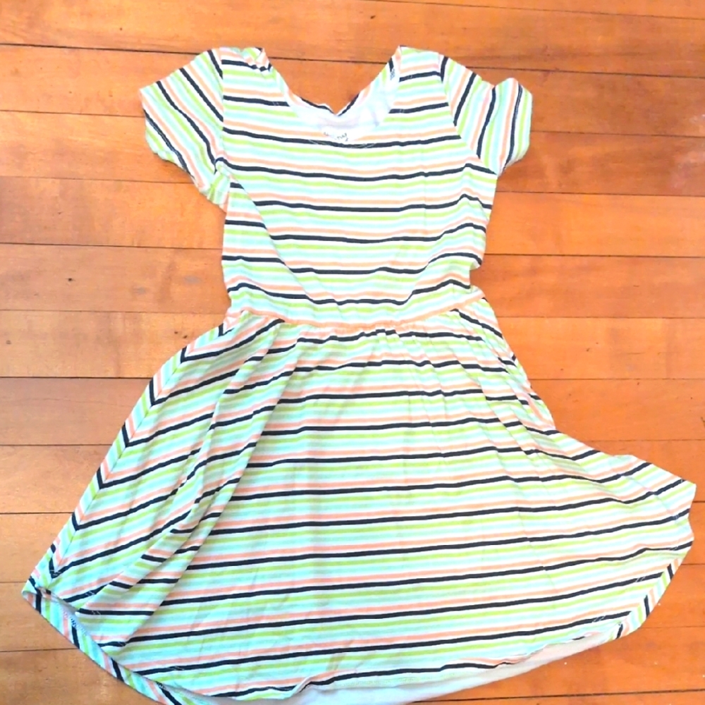 June And January Striped Kids Dress - Multicolor Sz 5/6